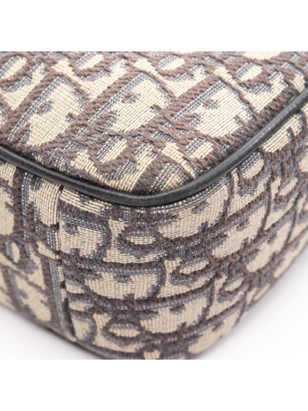 ★SOLD★ Dior Shoulder Bag Safari Oblique Beige Navy Canvas Leather - Picture 9 of 11